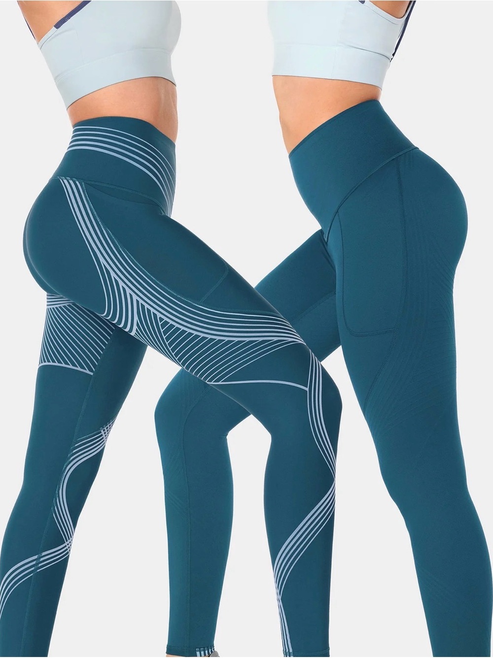 Fanka Reversible Teal High-Waist Sculpting Leggings